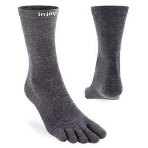 Injinji Merino Wool Liner Crew Toe Socks L NWT